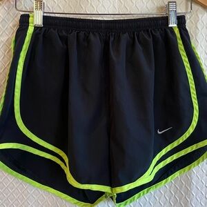 Nike Women's Black/Neon Green Running/Gym Shorts. Medium.